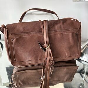 Vendange Genuine Leather Crossbody Satchel Bag